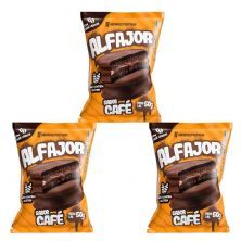 Kit 3X Alfajor - 1 Unidade 50g Caf� - NewNutrition