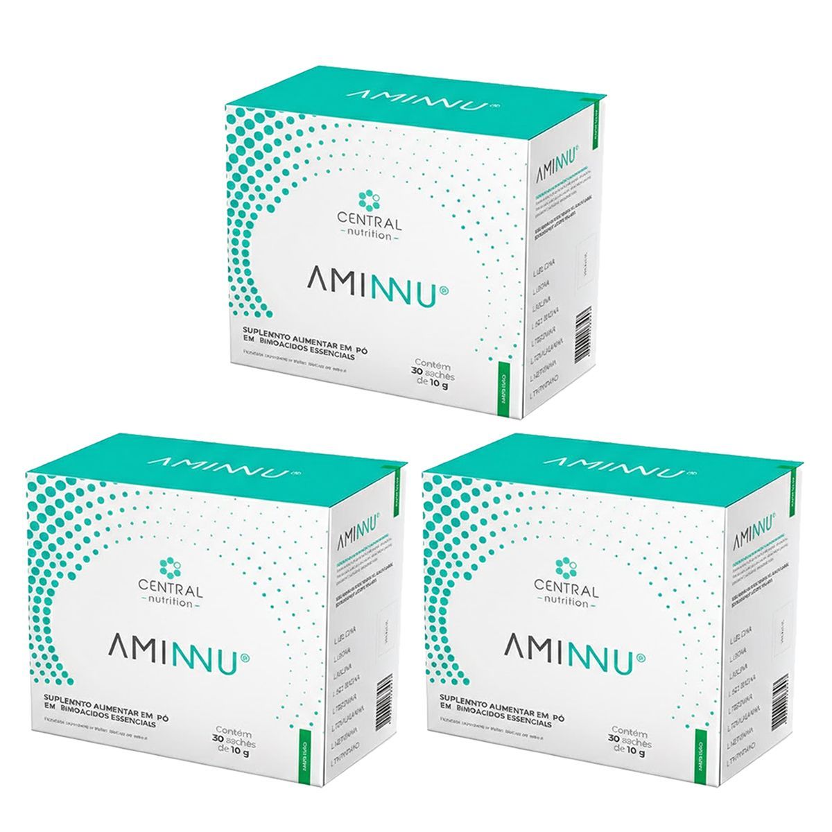 Kit 3X Aminnu - 30 Sach�s 10g Lim�o - Central Nutrition