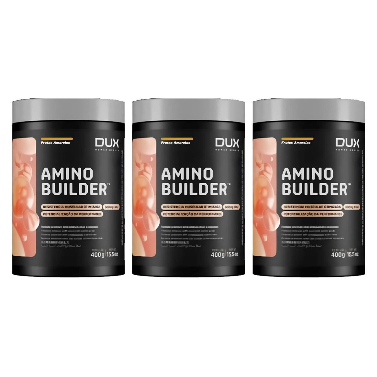 Kit 3X Amino Builder - 400g Frutas Amarelas - Dux Nutrition