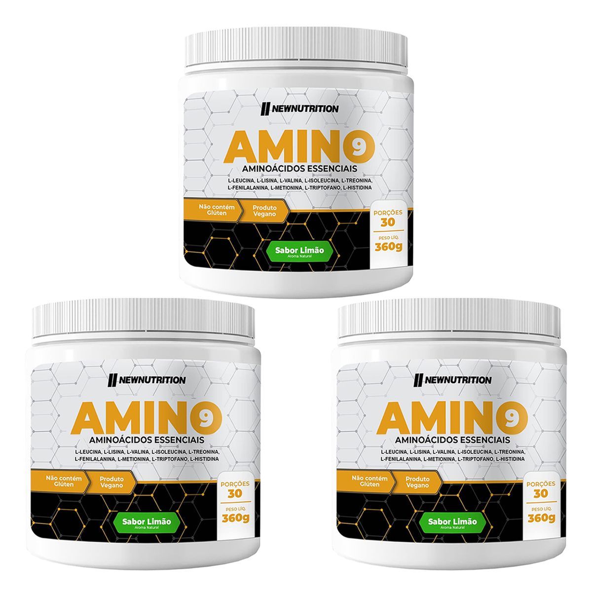 Kit 3X Amino9 - 360g Limao - NewNutrition