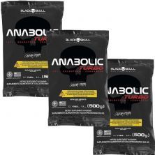 Kit 3X Anabolic Turbo - 500g Refil Neutro - Black Skull
