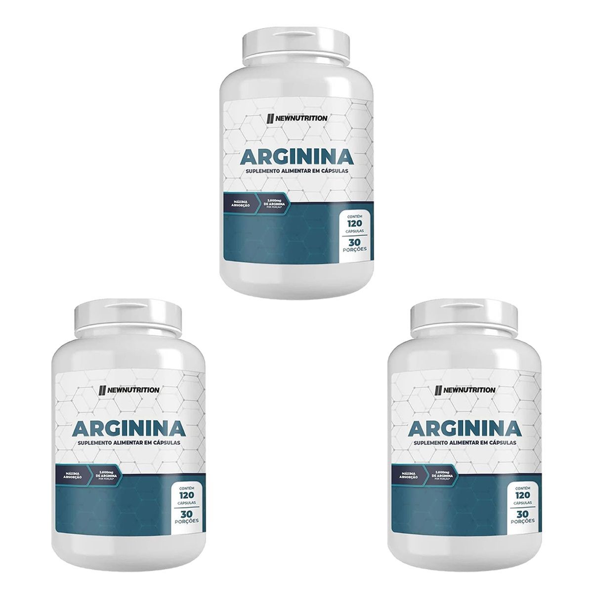 Kit 3X Arginina - 120 C�psulas - NewNutrition
