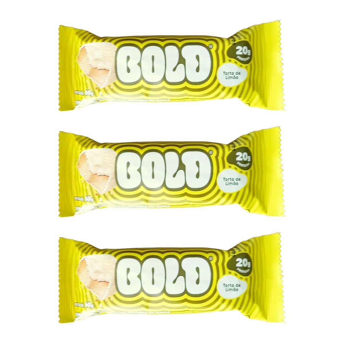 Kit 3X Barra de Proteina - 1 Unidade 60g Torta de Lim�o - Bold