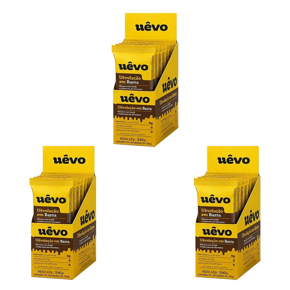 Kit 3X Barra de Prote�na - 10 Unidades 29g Banana com Avel� -  U�vo