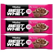 Kit 3X Barra Proteica Best Whey - 1 Barra 32g Brigadeiro - Atlhetica Nutrition