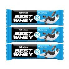 Kit 3X Barra Proteica Best Whey - 1 Barra 32g Cookies & Cream - Atlhetica Nutrition