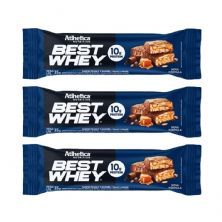 Kit 3X Barra Proteica Best Whey - 1 Barra 35g Peanut Caramel - Atlhetica Nutrition