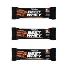 Kit 3X Barra Proteica Best Whey - 1 Barra 49g Chocolate Crocante - Atlhetica Nutrition