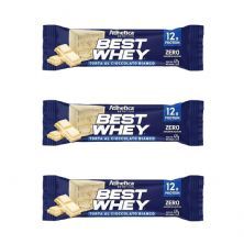 Kit 3X Barra Proteica Best Whey - 1 Barras 49g Torta Cioccolato Bianco - Atlhetica Nutrition