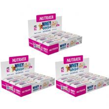 Kit 3X Barra Whey Grego Bar - 12 Unidades de 40g Bolo de Festa - Nutrata