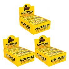 Kit 3X Barra Whey Grego Havanna -  12 Unidades 40g Brownie de Chocolate Com Dulce de Leche - Nutrata