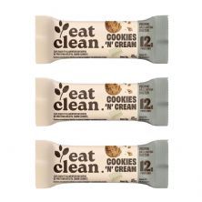 Kit 3X Barrinha de Proteina - 1 Barra 45g Cookies & Cream - Eat Clean