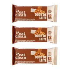 Kit 3X Barrinha de Proteina - 1 Barra 45g Doce de Leite - Eat Clean