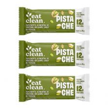 Kit 3X Barrinha de Proteina - 1 Barra 45g Pistache - Eat Clean