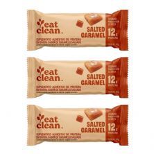 Kit 3X Barrinha de Proteina - 1 Barra 45g Salted Caramel - Eat Clean