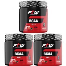 Kit 3X Bcaa 10:1:1 - 300g Guaran� com A�a� - FTW
