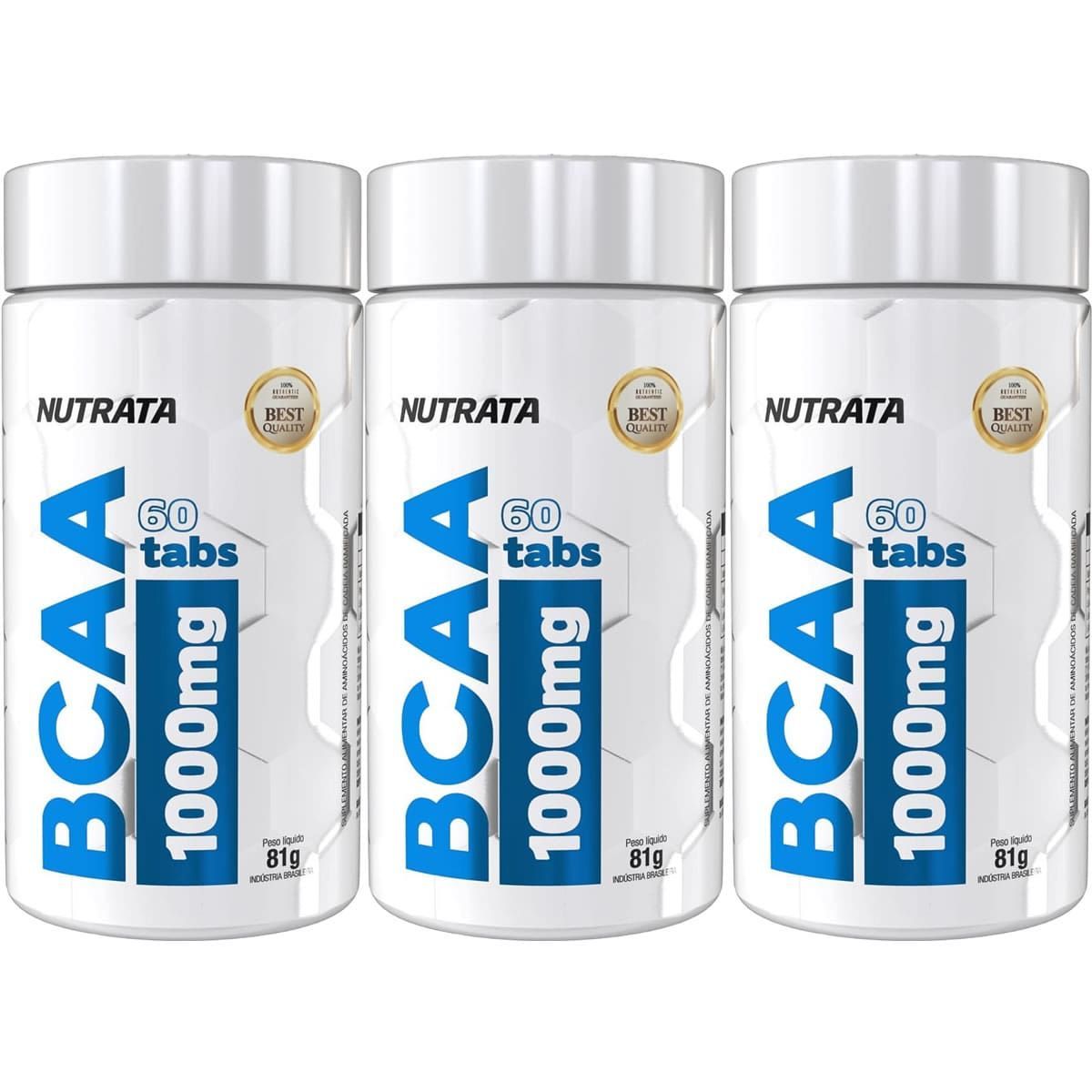 Kit 3X BCAA 1000mg - 60 Tabs - Nutrata