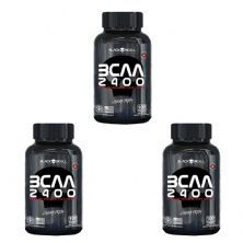 Kit 3X BCAA 2400 Caveira Preta - 100 Tabletes  - Black Skull