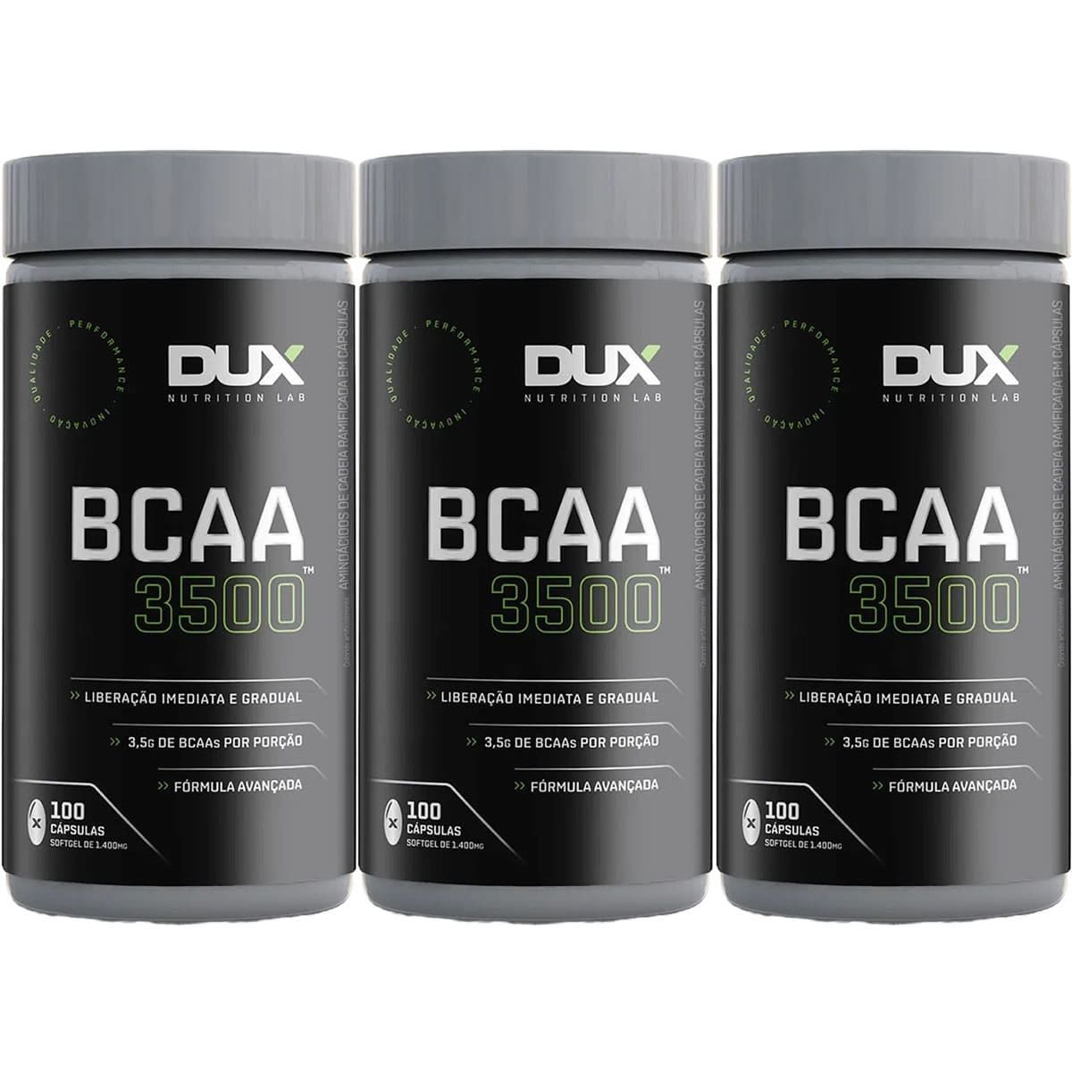 Kit 3X BCAA 3500 - 100 C�psulas - Dux Nutrition