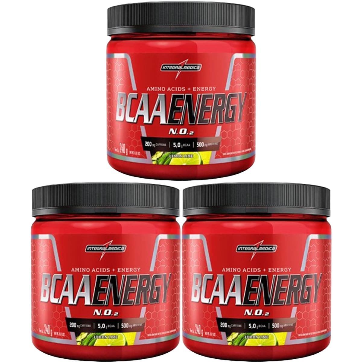 Kit 3X BCAA Energy N.O2 - 240g Lemon Lime - IntegralM�dica