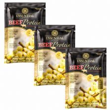 Kit 3X Beef Protein - 1 Sach� 30g Banana Com Canela - Essential Nutrition