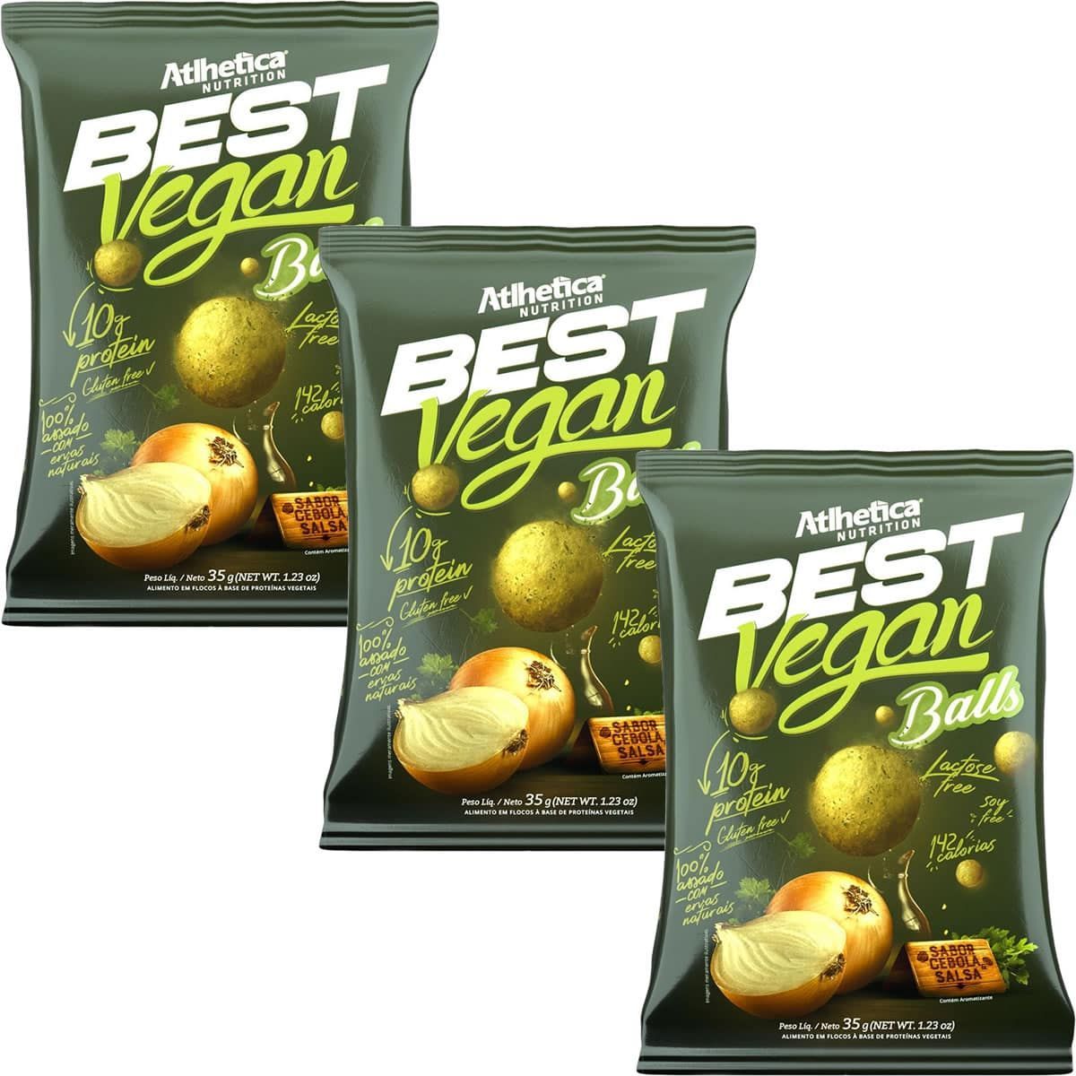 Kit 3X Best Vegan Balls - 35g Cebola e Salsa - Atlhetica Nutrition