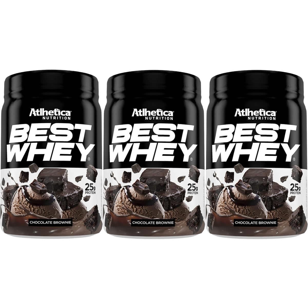 Kit 3X Best Whey - 450g Chocolate Brownie - Atlhetica Nutrition