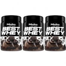 Kit 3X Best Whey - 450g Chocolate Brownie - Atlhetica Nutrition