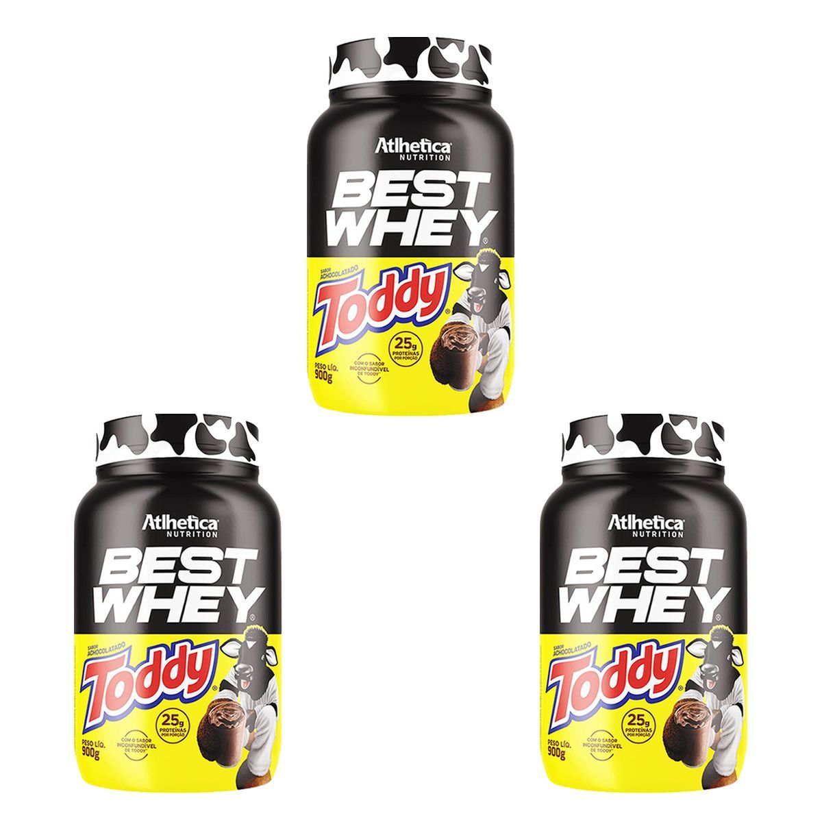 Kit 3X Best Whey - 900g Achocolatado Toddy - Atlhetica Nutrition