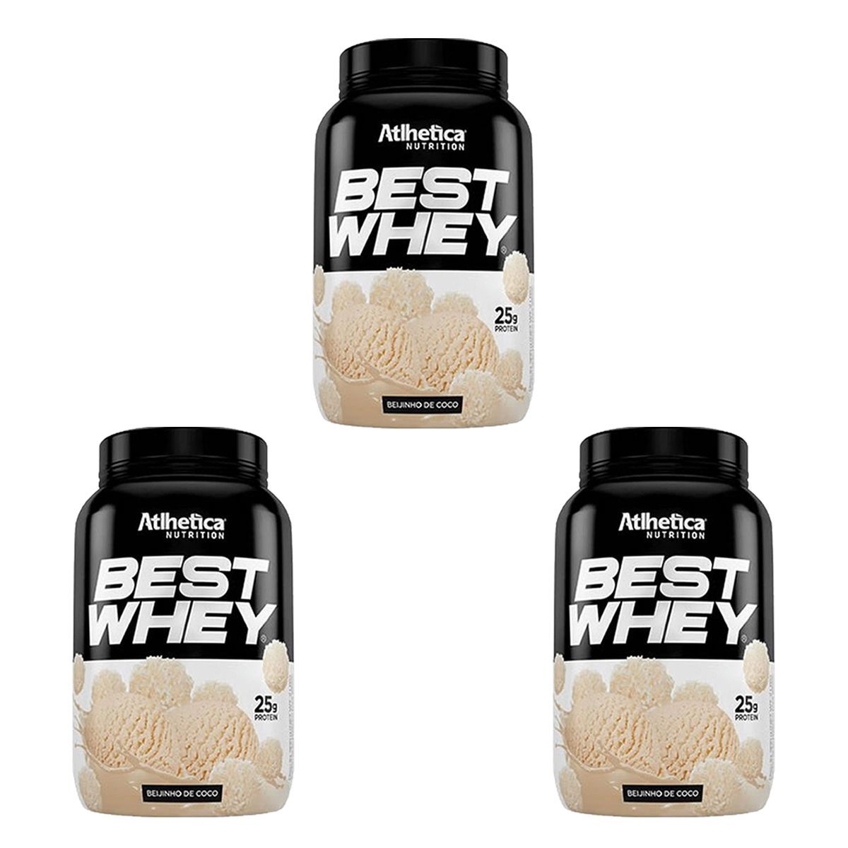 Kit 3X Best Whey - 900g Beijinho de Coco - Atlhetica Nutrition
