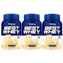 Kit 3X Best Whey - 900g Chocolate Branco - Atlhetica Nutrition