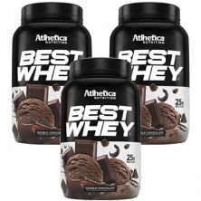 Kit 3X Best Whey - 900g Double Chocolate - Atlhetica Nutrition