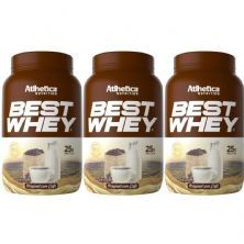 Kit 3X Best Whey - 900g Original com Caf� - Atlhetica Nutrition