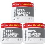 Kit 3X Beta-Alanine 100% Pure - 150g + 50g Gr�tis Sem Sabor - Atlhetica Nutrition