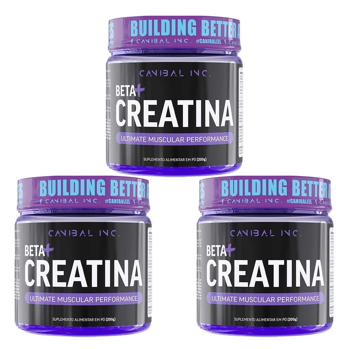 Kit 3X Beta + Creatina - 200g Natural - Canibal