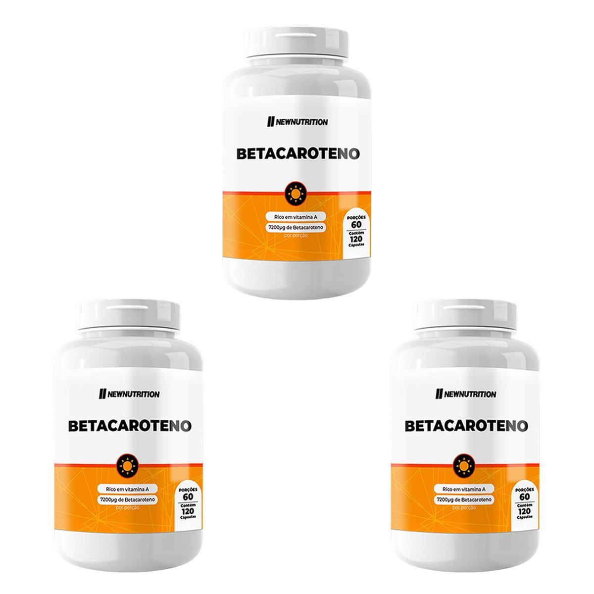 Kit 3X Betacaroteno- 120 Tabletes - NewNutrition