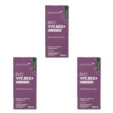 Kit 3X Bio Vit B12+ Nova Composi��o - 20ml Frutas Vermelhas - Puravida