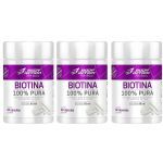 Kit 3X Biotina 100% Pura - 60 C�psulas - Body Action