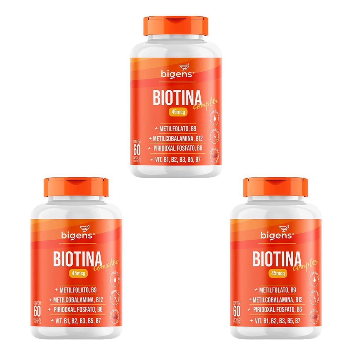 Kit 3X Biotina Complex - 60 C�psulas - Bigens