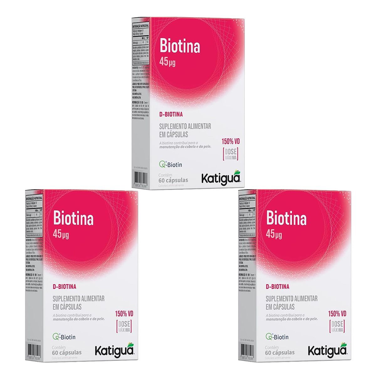 Kit 3X Biotina Dose M�xima - 60 C�psulas - Katigu�