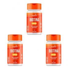 Kit 3X Biotina Mastigavel - 60 Pastilhas Morango - Bigens