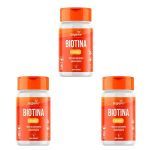 Kit 3X Biotina Mastigavel - 60 Pastilhas Morango - Bigens