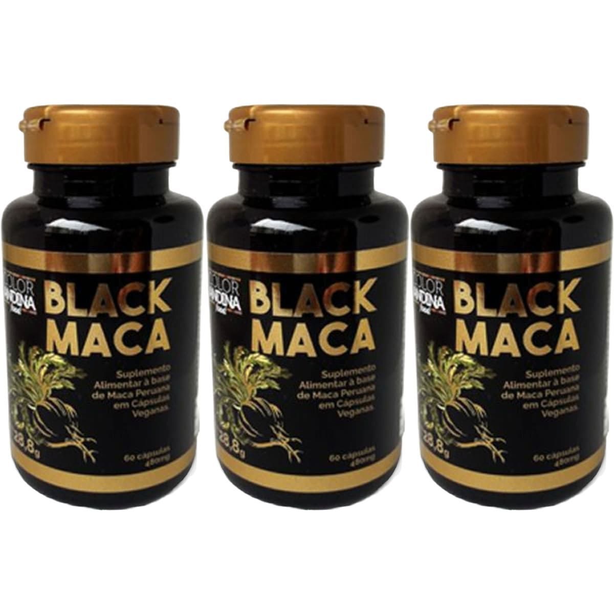 Kit 3X Black Maca - 60 C�psulas - Color Andina