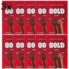 Kit 3X Bold Whey - 10 Sach�s 30g Chocolate ao Leite - Bold