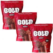 Kit 3X Bold Whey - 900g Refil Chocolate ao Leite - Bold