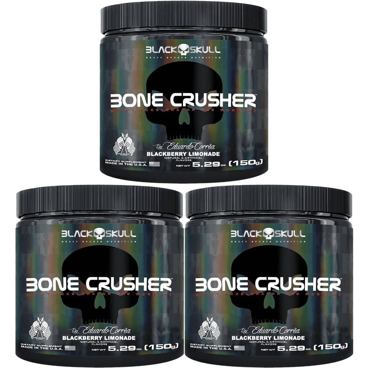 Kit 3X Bone Crusher - 150g Blackberry Lemonade - Black Skull