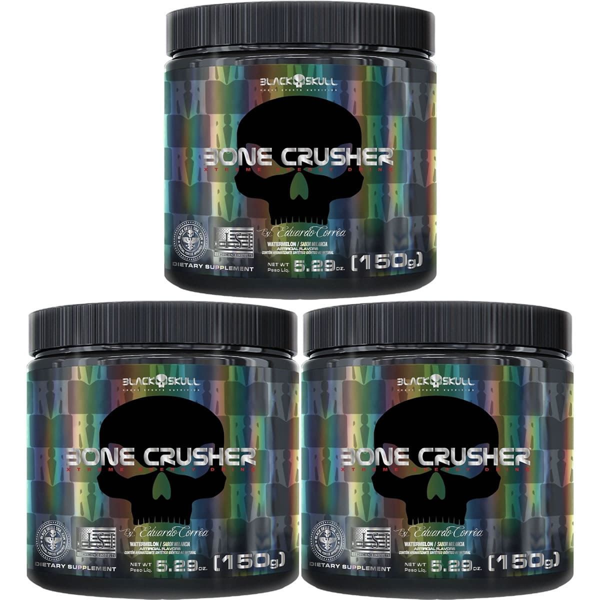 Kit 3X Bone Crusher - 150g Melancia - Black Skull