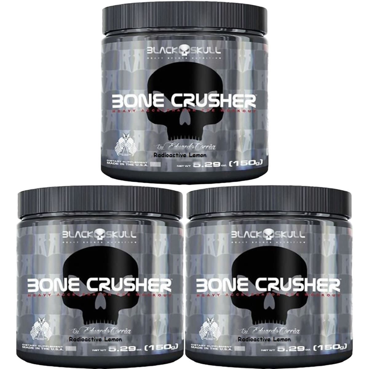 Kit 3X Bone Crusher - 150g Radioactive Lemon - Black Skull