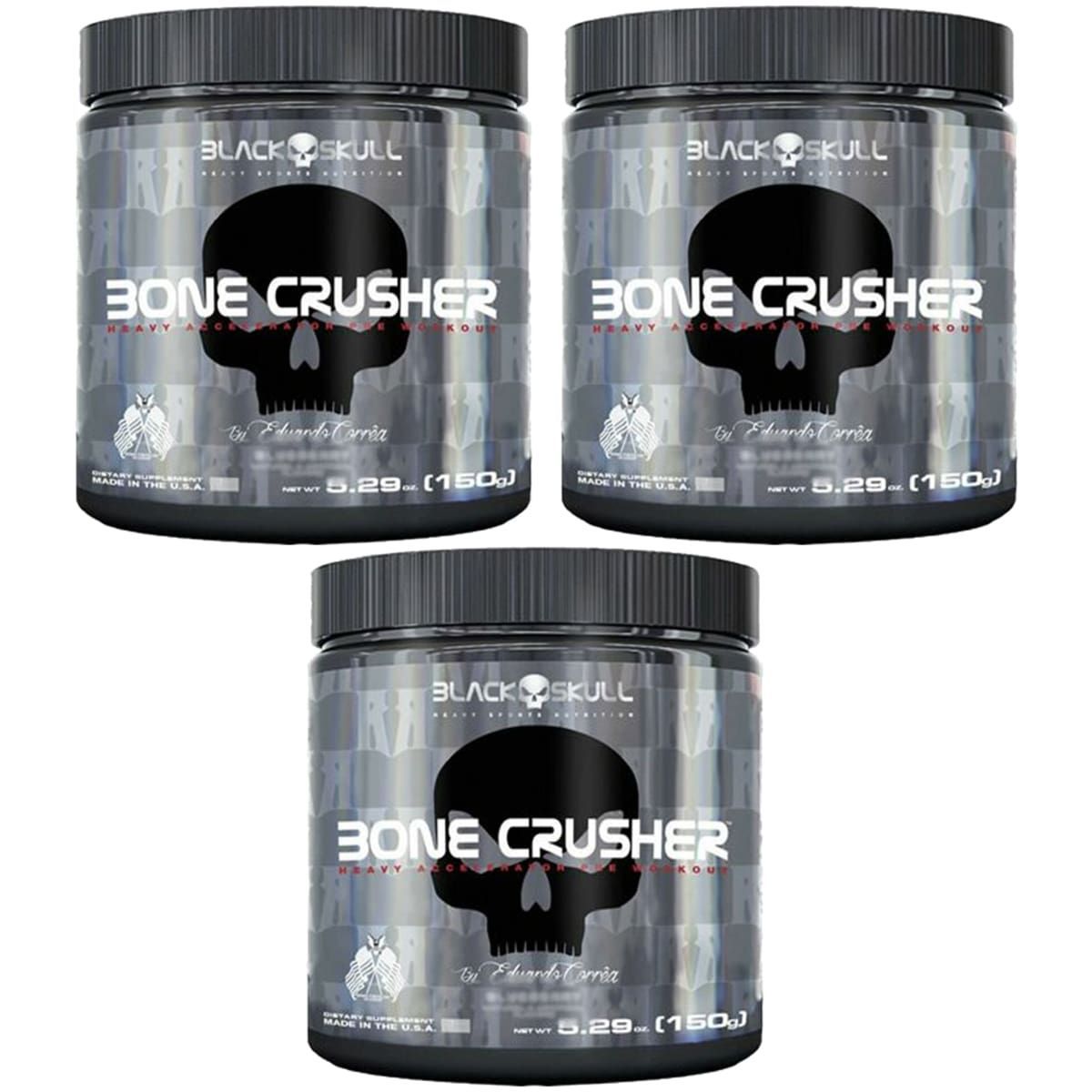 Kit 3X Bone Crusher - 150g Yellow Fever - Black Skull