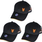 Kit 3X Bon� Unissex Com Ajuste Metal - Preto Com Laranja - New Millen